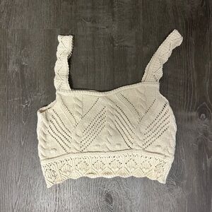 Zara Cream Knit Crop Top